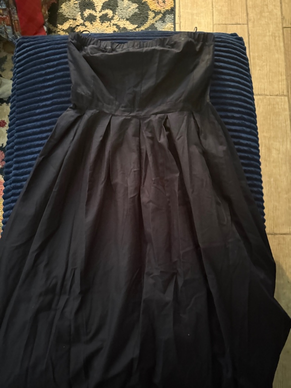 Strapless Black Midi Dress